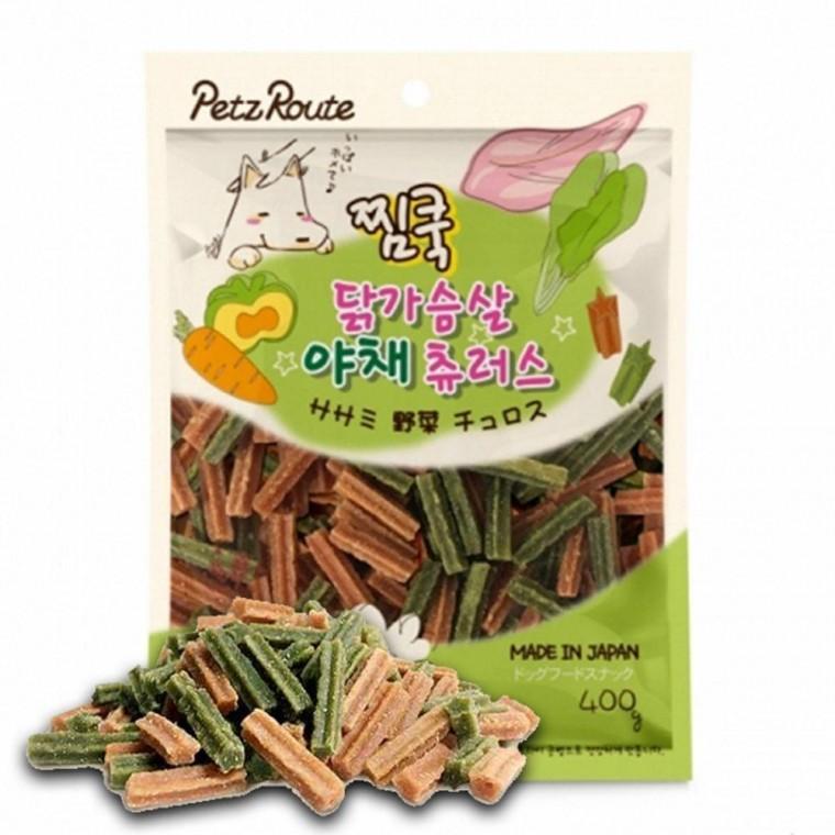 강아지 스팀쿡 츄러스 닭가슴살 야채 400g 1P 간식