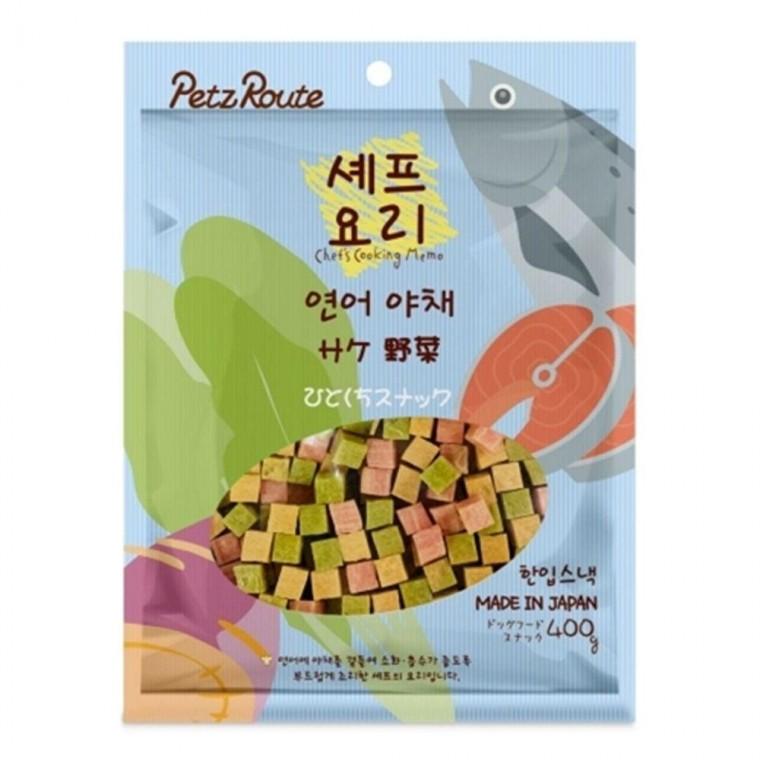 강아지 저지방 한입 간식 연어 야채 400g 1P 트릿
