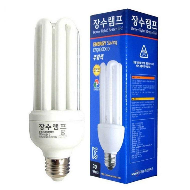장수 삼파장전구30W 주광색 전구색 삼파장램프 형광등