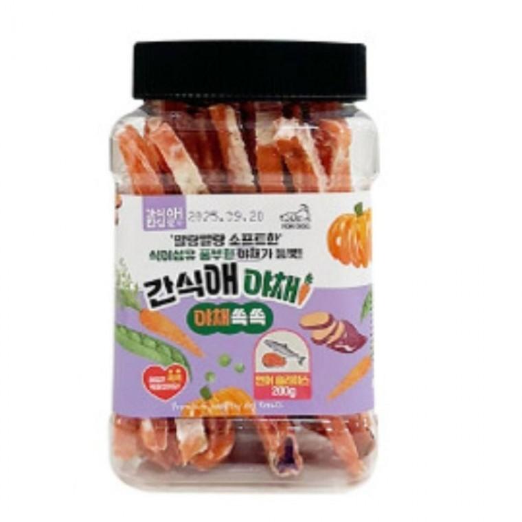 간식애야채 강아지 간식 애견간식 연어슬라이스 200g
