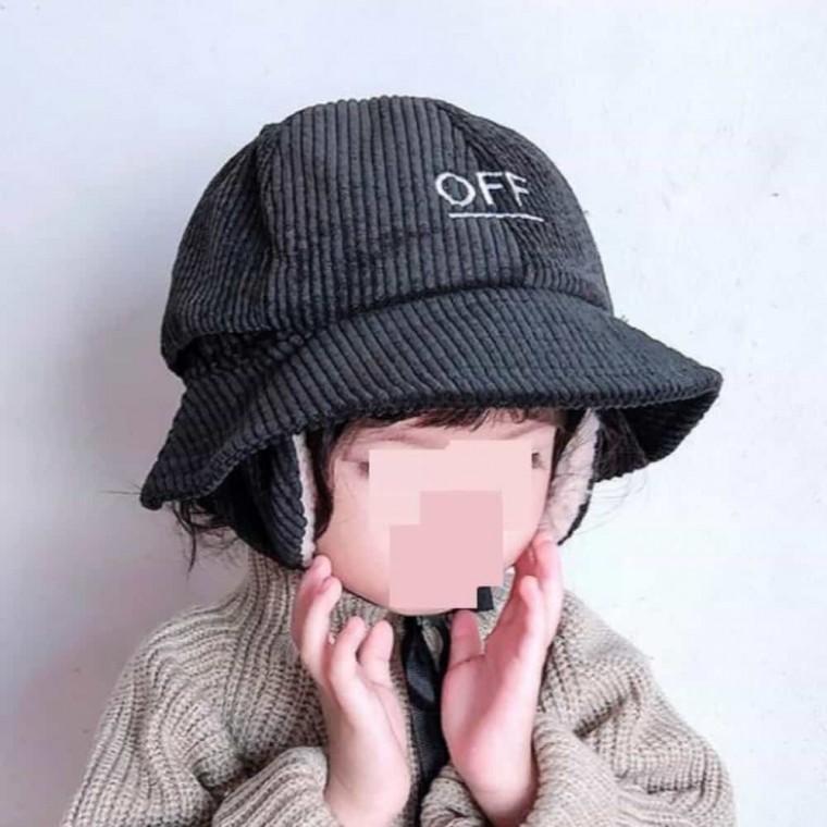 유아 뽀글이 겨울 버킷 벙거지 귀마개모자 코듀로이모자