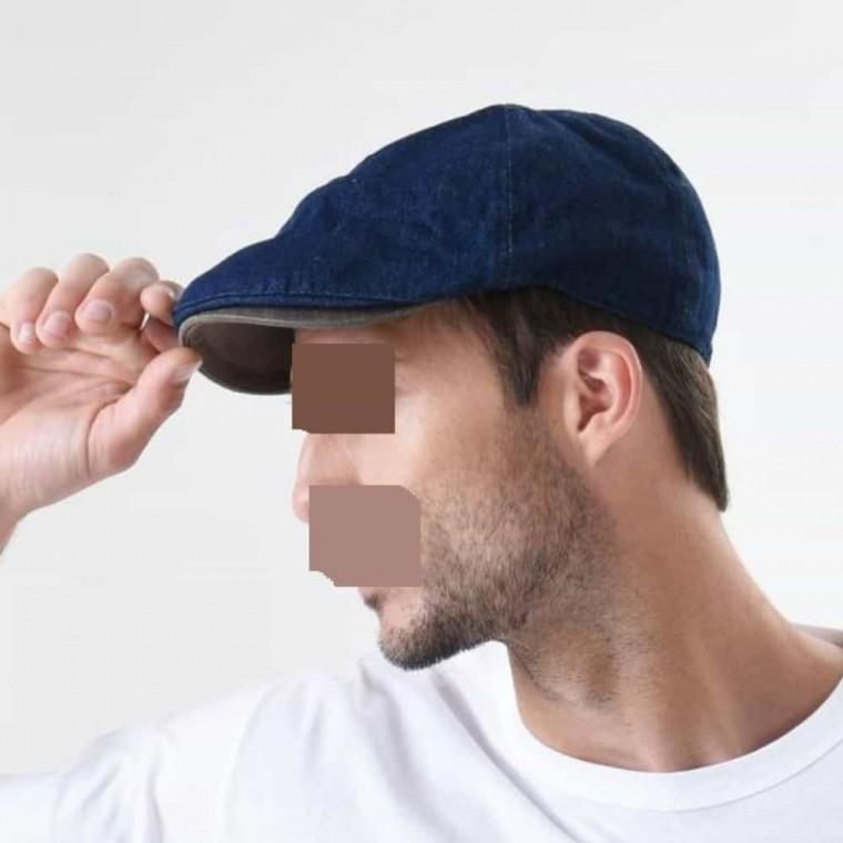 데님 청 헌팅캡 크랙챙 남자헌팅캡 흑청모자