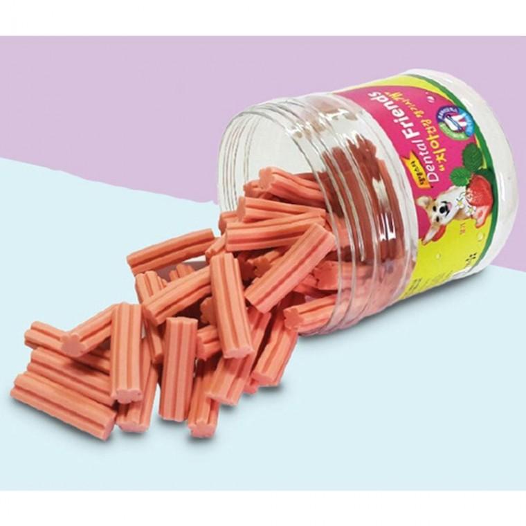 개껌 덴탈프렌즈 미니 딸기 300g 1p 애견 덴탈껌 치석