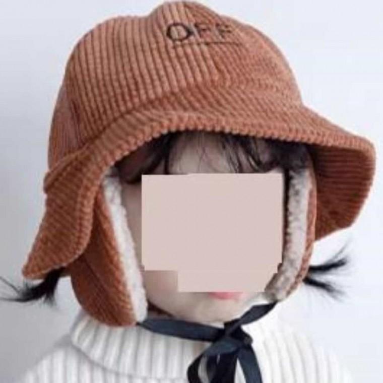 아동 코듀로이 귀돌이 버킷햇 유아겨울모자 아동챙모자