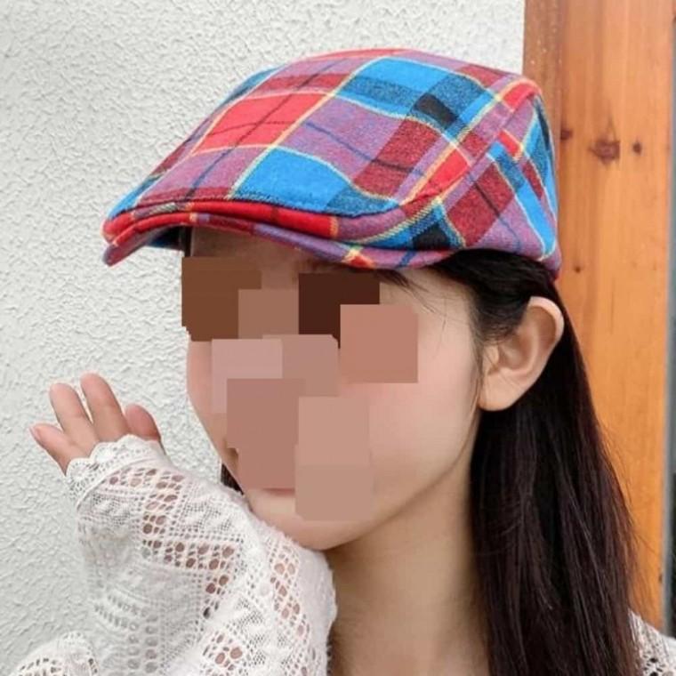 헌팅캡 플랫캡 체크 플란넬 남성체크모자 모직플랫캡