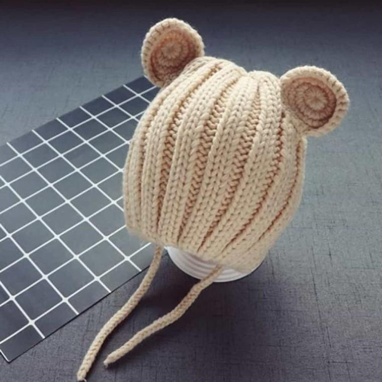 유아 곰돌이 귀달이 모자 니트 귀여운모자 곰돌이모자