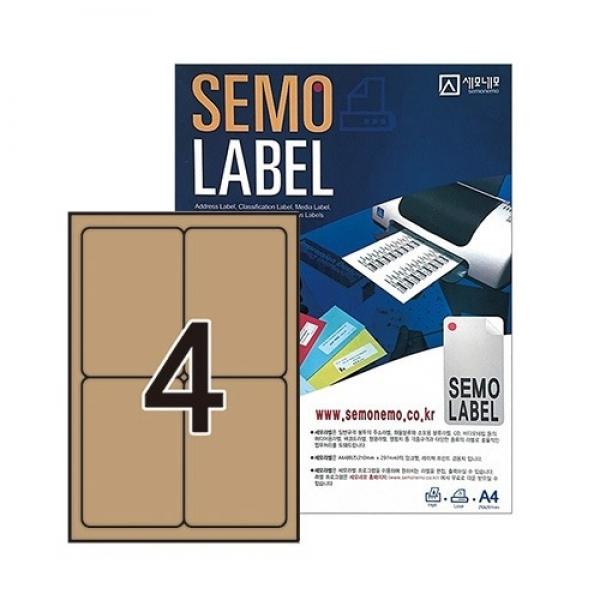 세모네모 크라프트 라벨 물류 100매입 C-K3020 / 99*137mm/4칸