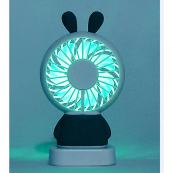 토끼 귀 휴대용 선풍기 목걸이형 USB 미니 핸디형 LED 무드등