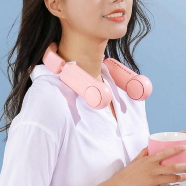 냉감 넥선풍기 휴대용 접이식 무선 목걸이형 아이스 쿨러 선풍기
