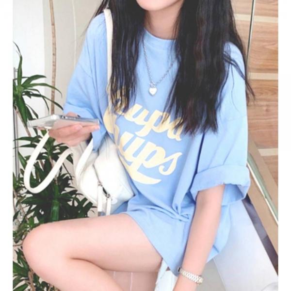 여성 레터링 오버핏 반팔티 루즈핏 박시 레이어드 데일리 티셔츠