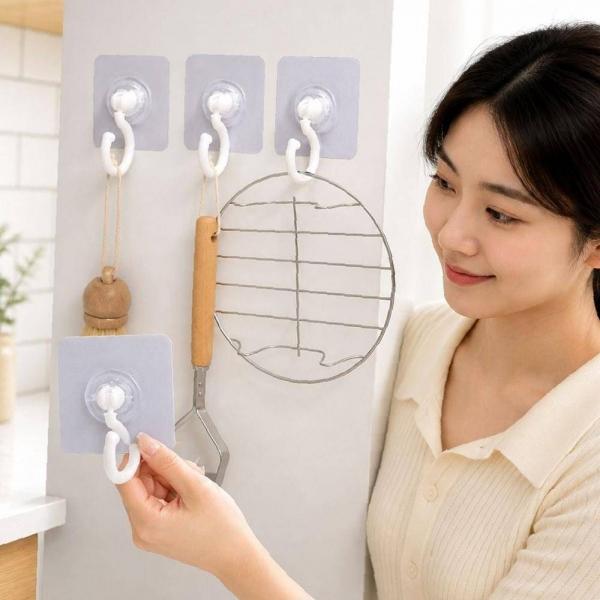 모기장 걸이 벽면 부착 고정 후크 회전 무타공 고리