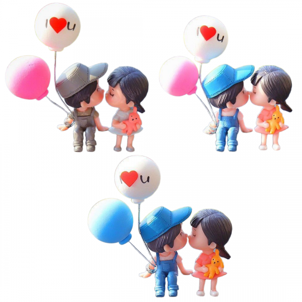 3종 자동차 귀여운 커플 장식품 피규어