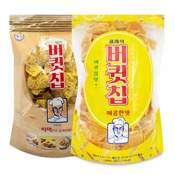 버큇칩 오리지널 + 매콤한맛 280g 메밀과자 1+1