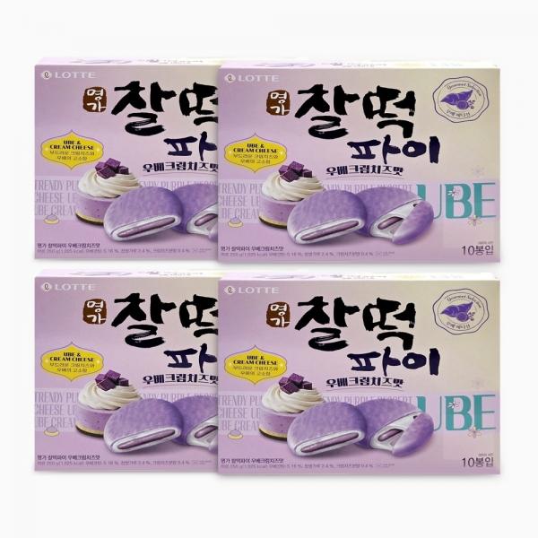롯데 명가 롯데 명가 찰떡파이 우베크림치즈 맛 250g x 4개