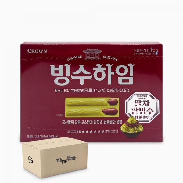 크라운 빙수 하임 말차 팥빙수맛 284g 12개 1박스
