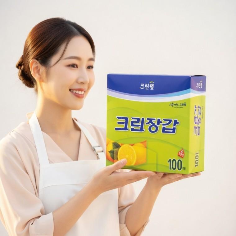 100매 일회용 위생장갑 식품용 폴리글러브 주방용품 식재료 김장
