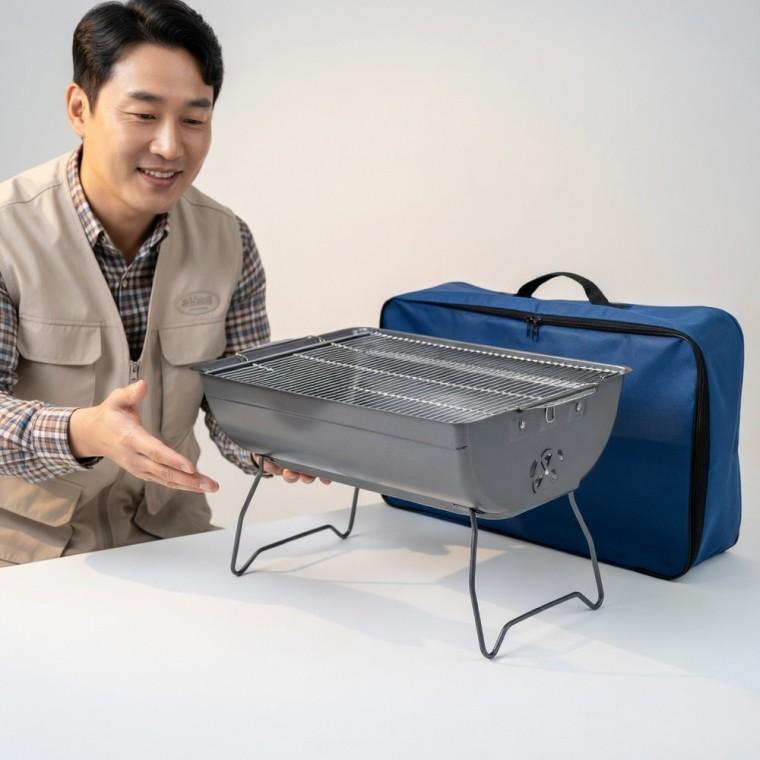 대형 사각 바베큐그릴 야외 숯불 바베큐 캠핑 사각
