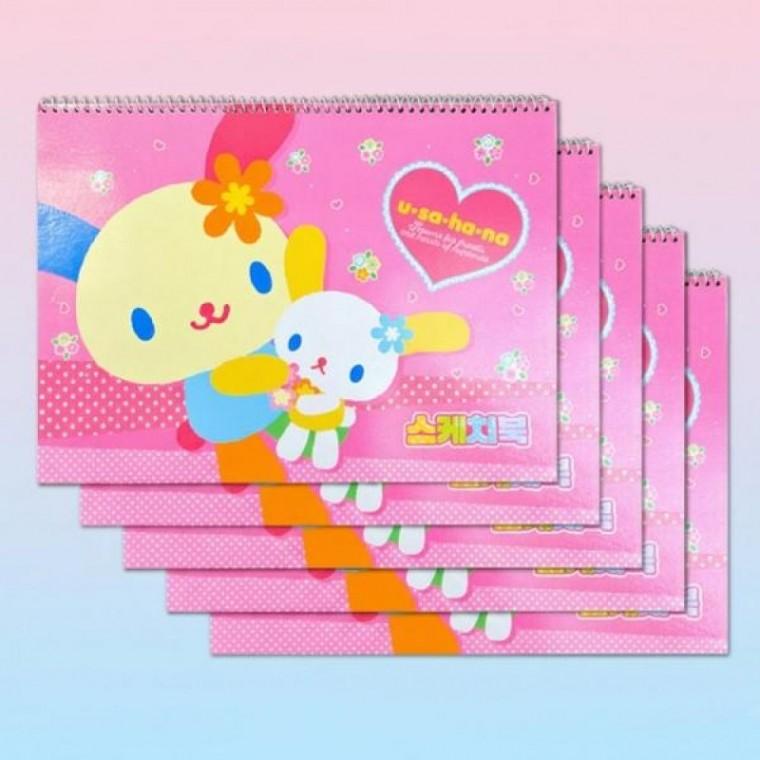 토끼 캐릭터 그림 스케치북 5개 세트