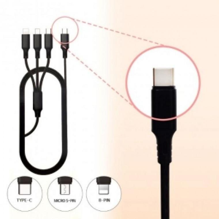 [C&J]3in1 고속 페브릭 메탈 케이블(1.5M) A109