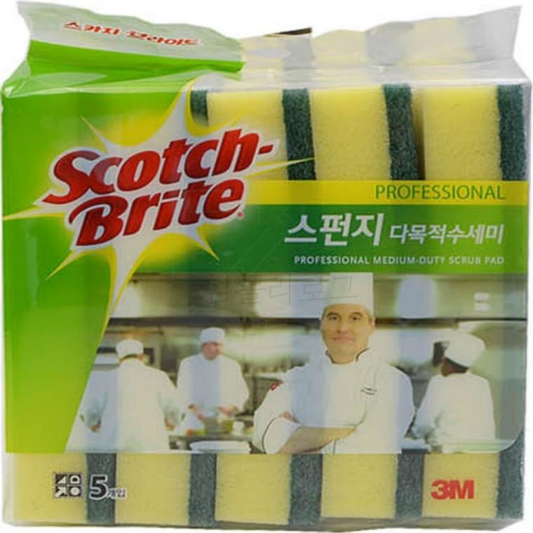 3M 스펀지 다목적 수세미 5개입 주방수세미 세제수세미 묵은때제거 기름때제거 주방기름때제거
