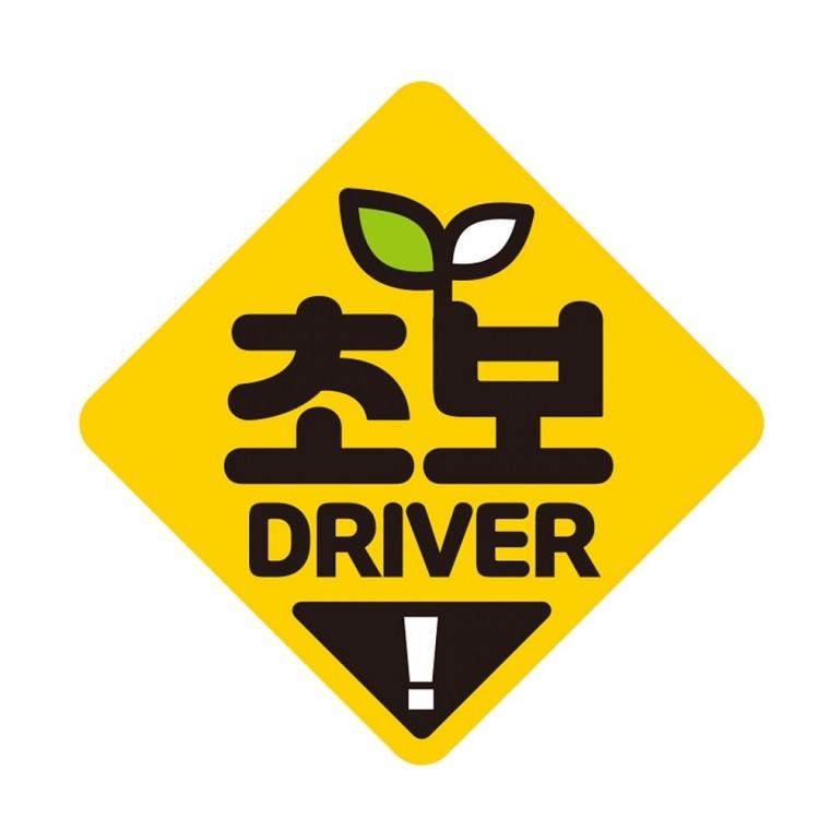 초보 DRIVER3 반사 자석 자동차스티커 19x19cm 자석스티커 차량용자석 자동차용품 차량용스티커