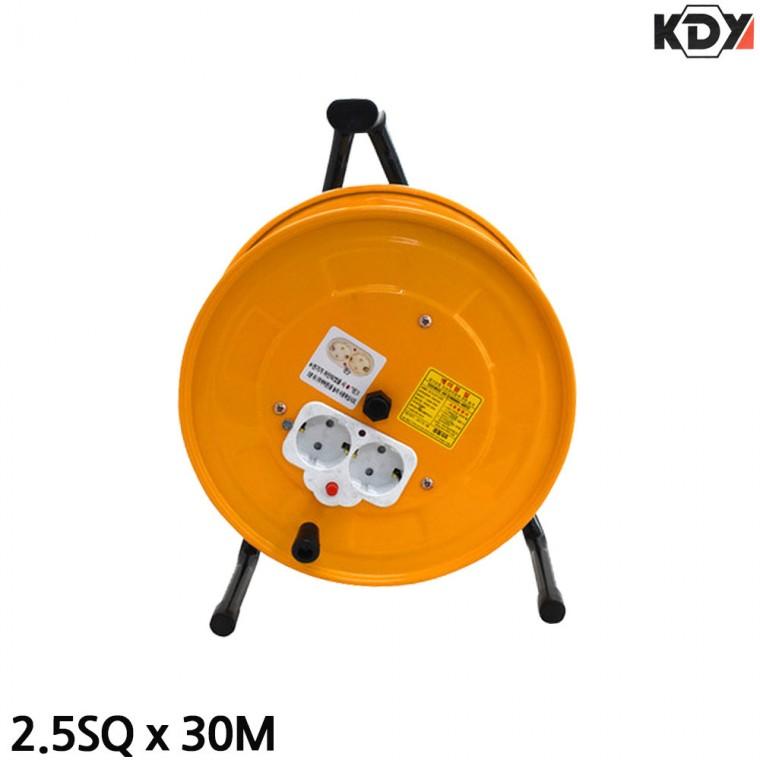KDY 접지형 전선릴 전기연장선 2.5SQ x 30M 멀티코드 전선연장 케이블릴 작업선