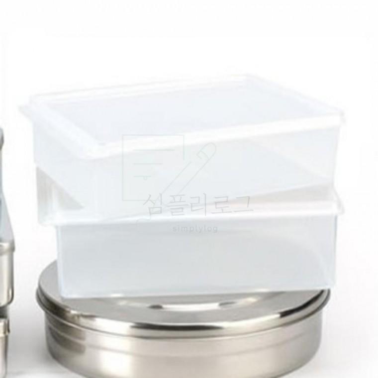 PC 사각 보존식용기 외피 소형 27x17cm 투명보관통 유치원음식보관용기 프라스틱용기 보관통 플라스틱용기