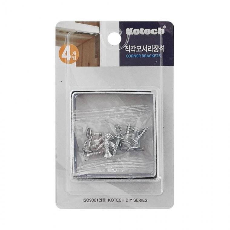 루미나D 직각 모서리 장석 4P K-0579 가구 고정 꺾쇠 코너 연결 목공 DIY
