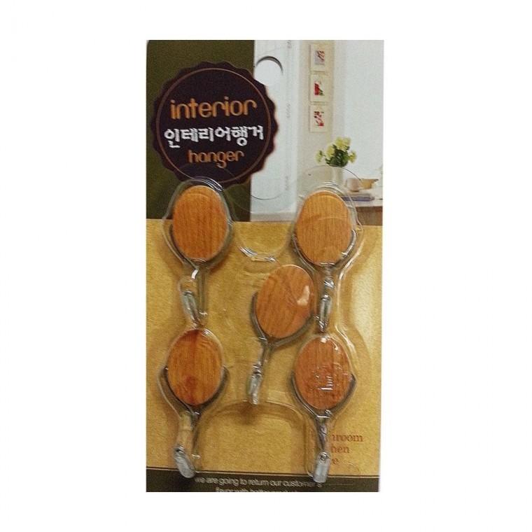 루미나D 우드 타원행거5p 접착식걸이 후크 벽면 걸이 소품 걸기 수납 정리