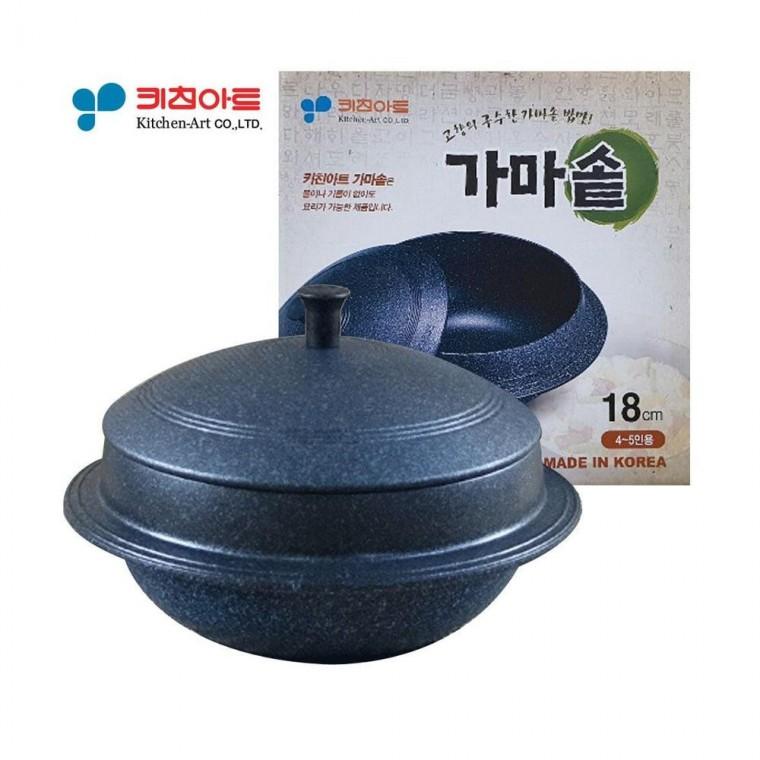 루미나D 키친아트 가마솥 18cm 양면마블코팅 특수 밥솥 밥 조리