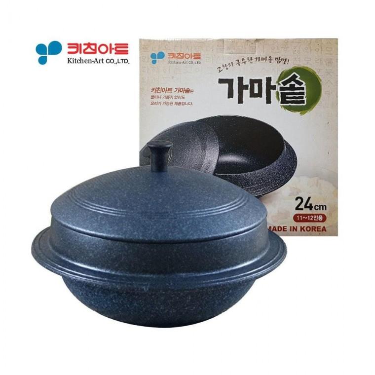 루미나D 키친아트 가마솥 24cm 양면마블코팅 특수 밥솥 밥 조리