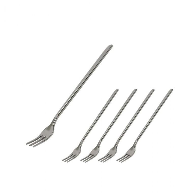루미나D 상일 미니 롱포크 심플14cm 1p x 5개 스텐 티포크 디저트 식기