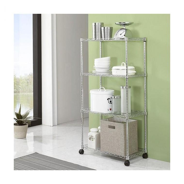 루미나D 메탈선반 4단 틈새수납 이동식 진열대 상품 진열 카페 디스플레이