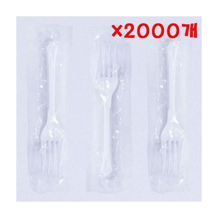 루미나D 테이크아웃 화이트포크x2000개 개별포장 대용량포크 음식 서빙