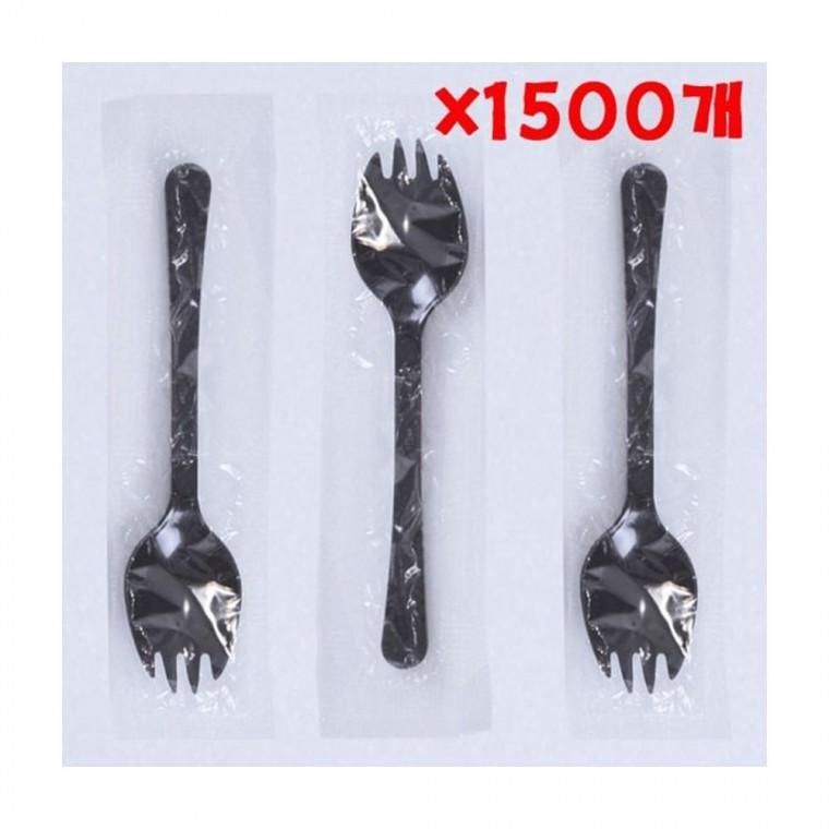 루미나D 테이크아웃 블랙 포크수저x1500개 개별포장 대용량 음식 서빙