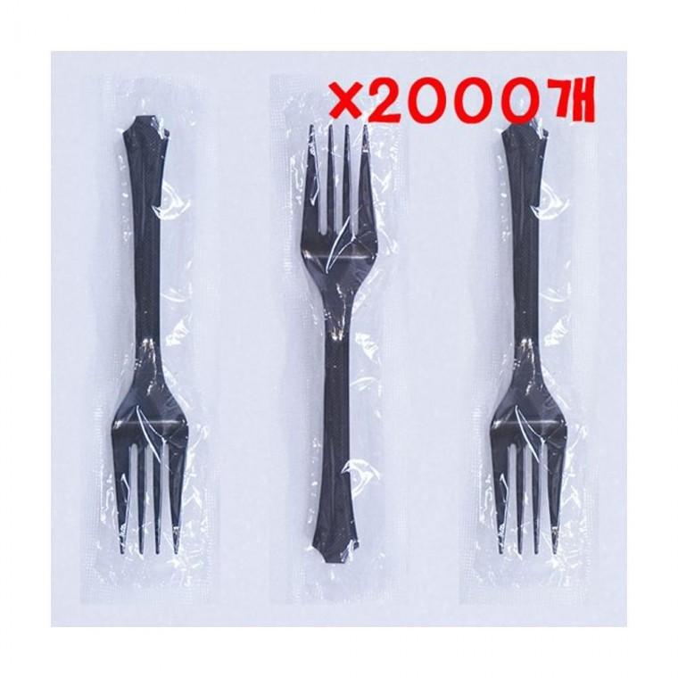루미나D 테이크아웃 블랙포크 2000개 개별포장 대용량 일회용 음식 서빙