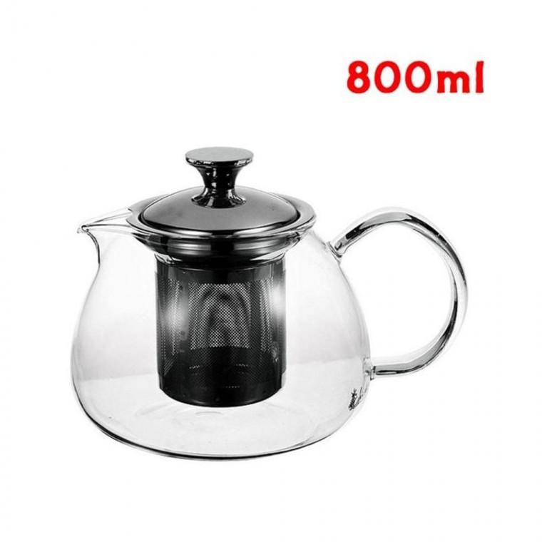 루미나D 다용도 필터티포트 800ml 유리주전자 스텐망필터 티팟 차 우리기