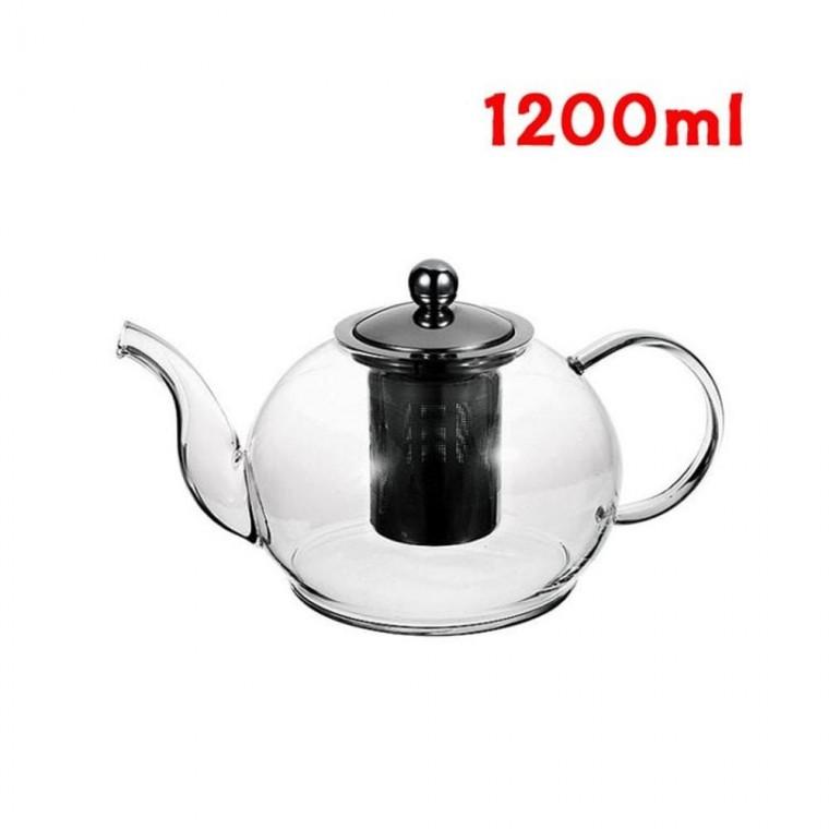 루미나D 스텐망 원형티포트 1200ml 유리티포트 필터주전자 차 차 우리기