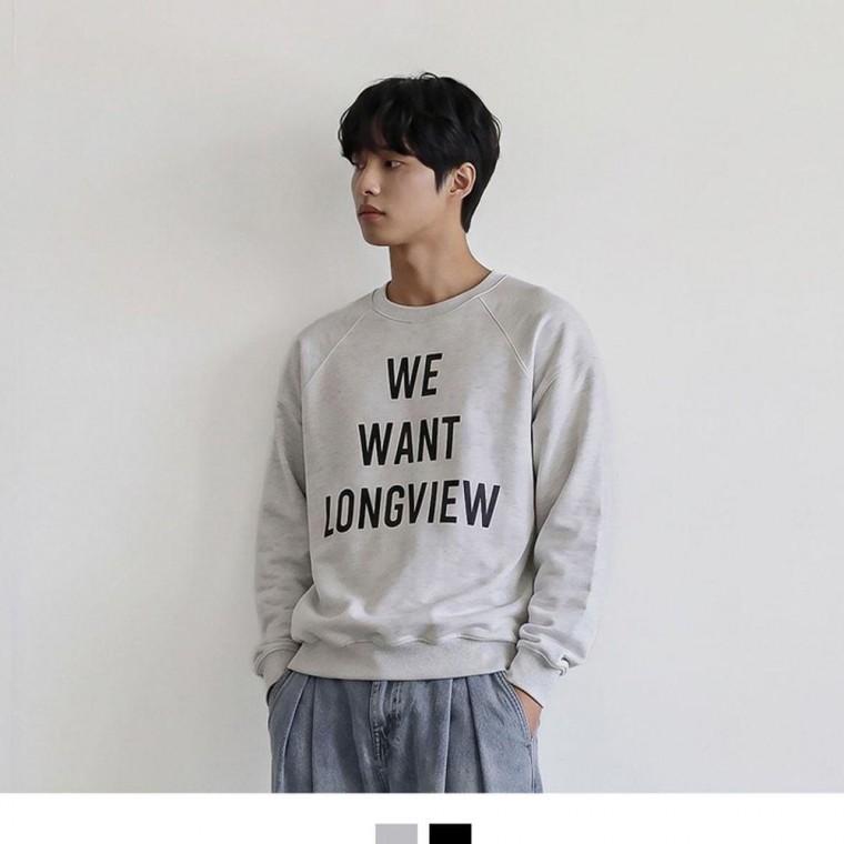 남성 레터링 영문 프린트 맨투맨 스웨트셔츠 가을 데일리 상의