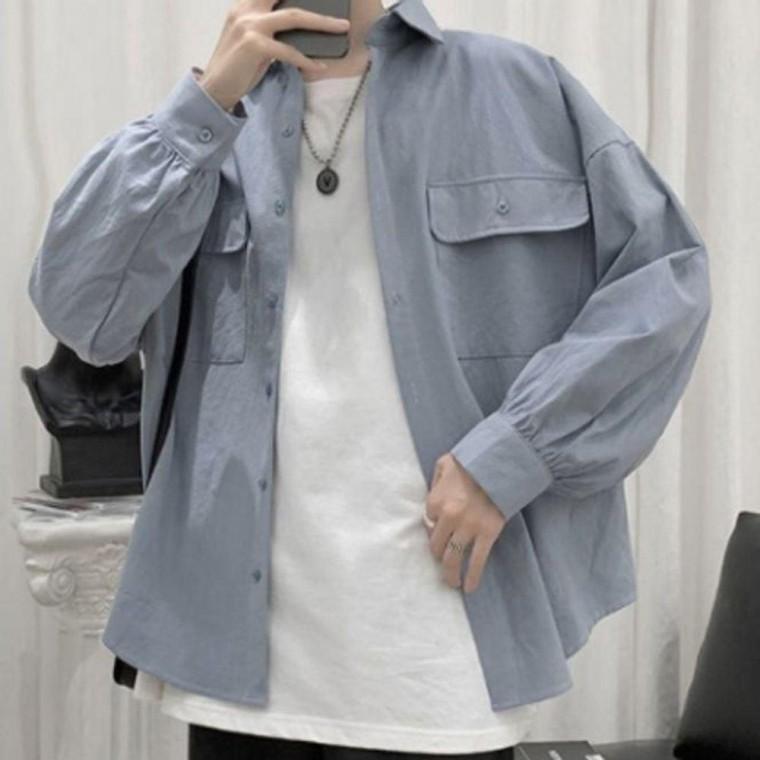 남성 셔츠 트러커 점퍼 포켓 남방 자켓 2색 긴팔 상의