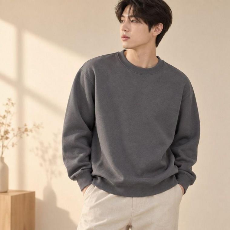 남자 맨투맨 루즈핏 세미 오버 간절기 긴팔 스셔츠 상의