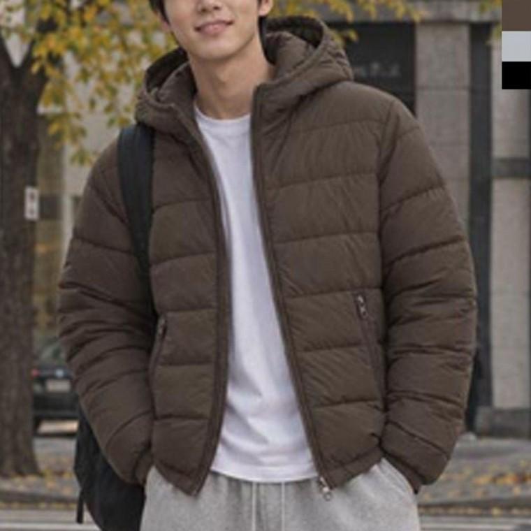 남성 경량 패딩 투웨이 지퍼 아웃도어 간절기 외투 겨울