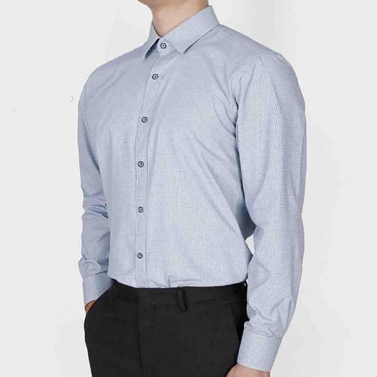 남성 소라 체크 긴팔 셔츠 출근룩 데일리 남방 긴팔 상의