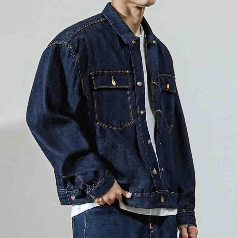 남자 빈티지 오버핏 데님 자켓 간절기 캐주얼 재킷