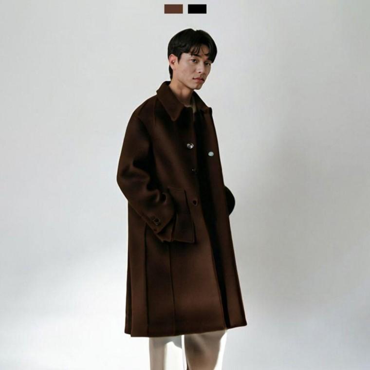 남성 더블 포켓 롱코트 오버핏 클래식 코트 가을 아우터