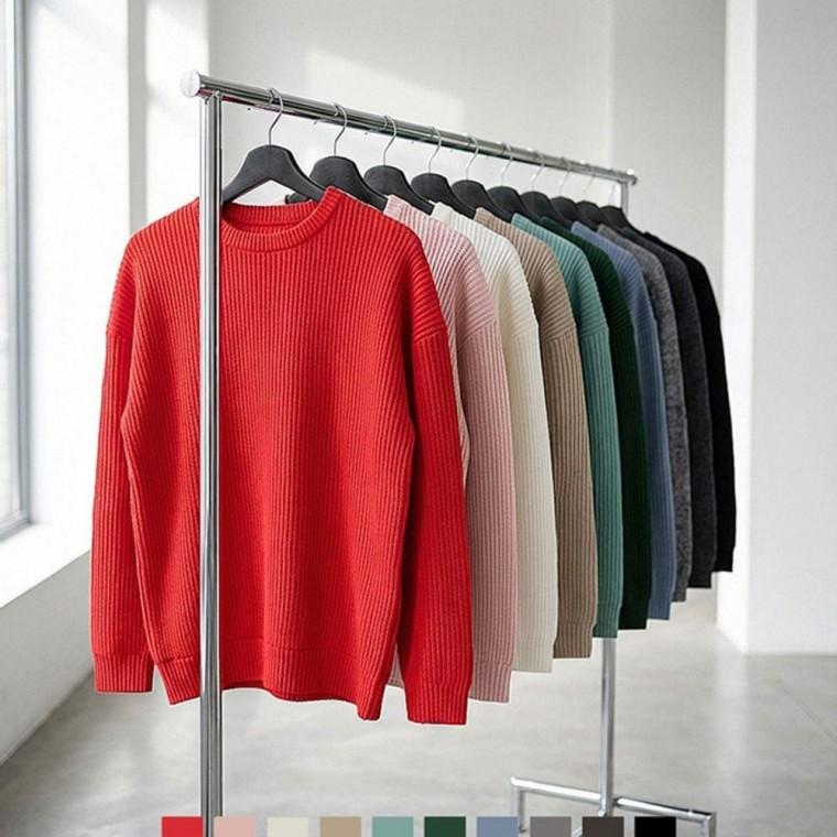 남성 오버핏 골지 니트 맨투맨 데일리 가을 겨울 긴팔 상의