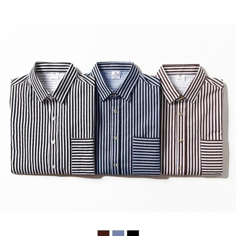 남성 스트라이프 오버핏 셔츠 캐주얼 데일리 긴팔 남방 상의
