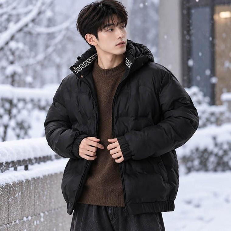 남성 텍스처 포인트 데일리 캐주얼 패딩 점퍼 겨울 아우터