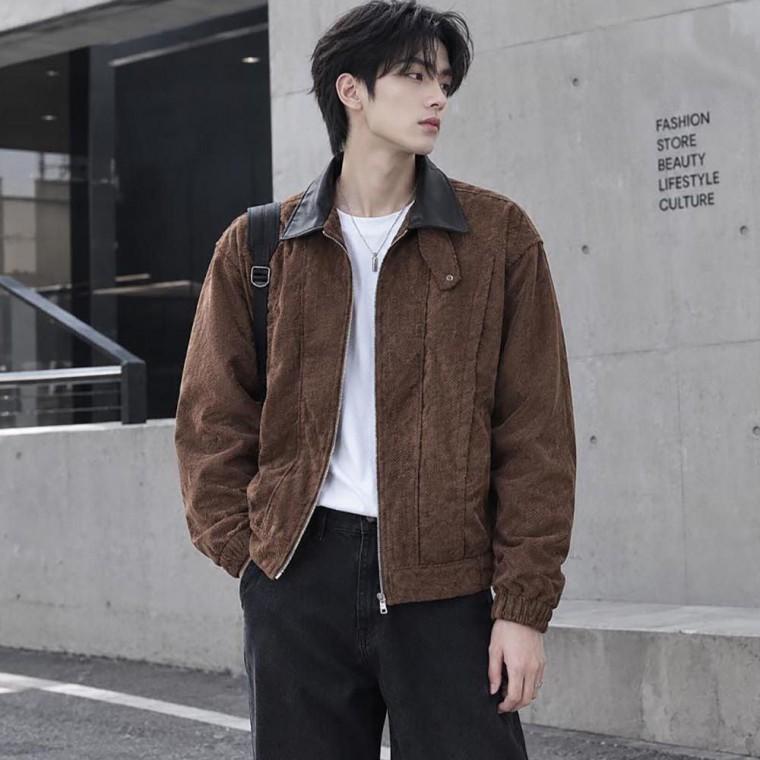 남성 코듀로이 카라 체형 커버 자켓 봄 아우터 상의