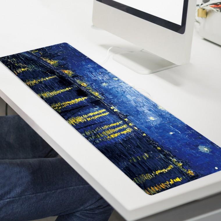 아트 유화 마우스 장패드(80x30cm) (별밤) 장마우스패드 마우스롱패드 키보드장패드 데스크패드